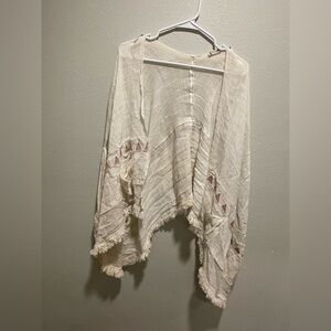 Free People Cream Knit Cardigan